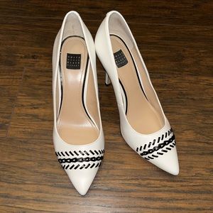 White House Black market white leather heels size 7
